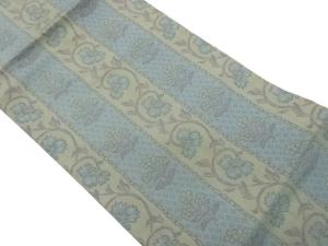 花葉に幾何学模様織出し名古屋帯